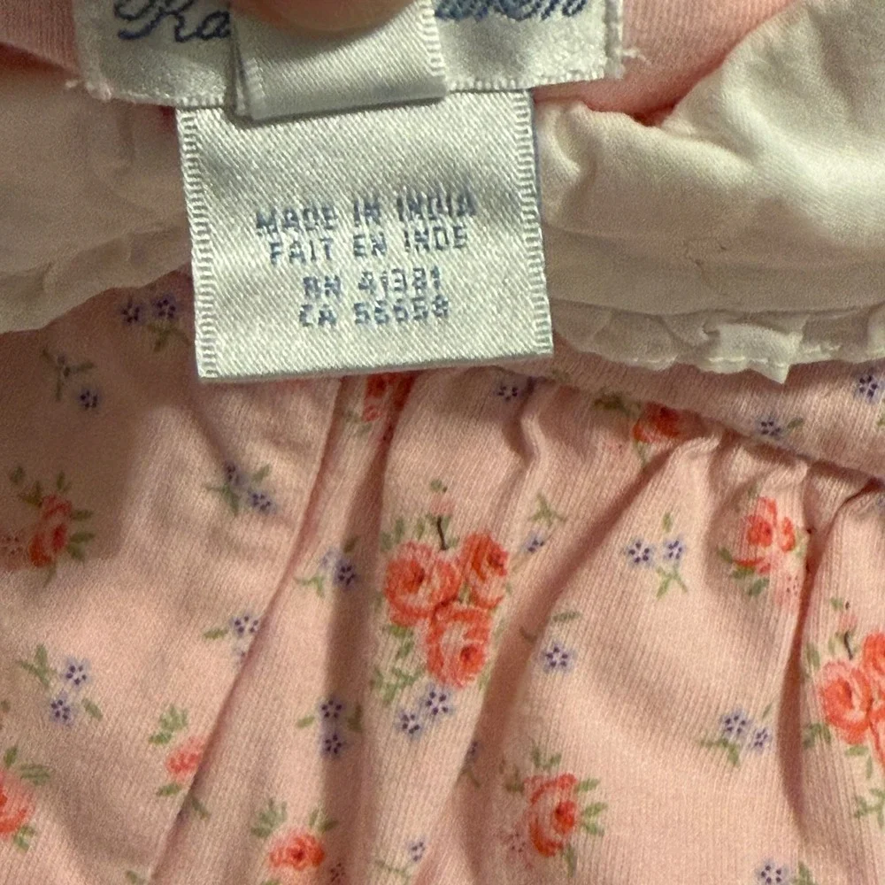 Ralph Lauren Baby Girl Pink Floral Footed Sleeper Peter Pan Collar 3M